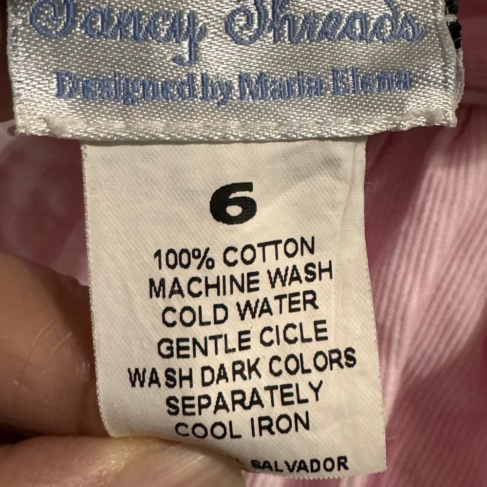 Maria Elena size 6 pink smocked light corduroy dress